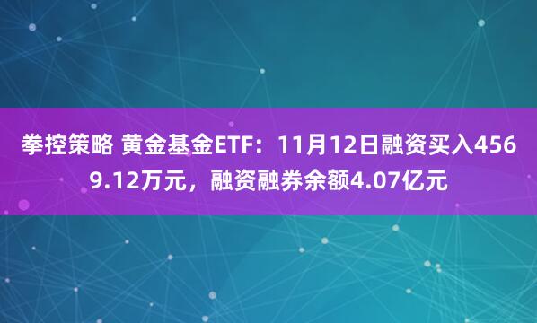 拳控策略 黄金基金ETF:11月12日融资买入4569.12万元,融资融券余额4.07亿元