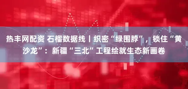 热丰网配资 石榴数据线丨织密“绿围脖”，锁住“黄沙龙”：新疆“三北”工程绘就生态新画卷